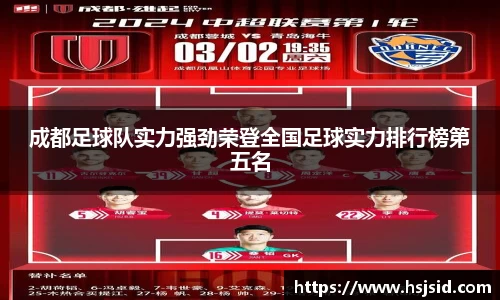 成都足球队实力强劲荣登全国足球实力排行榜第五名